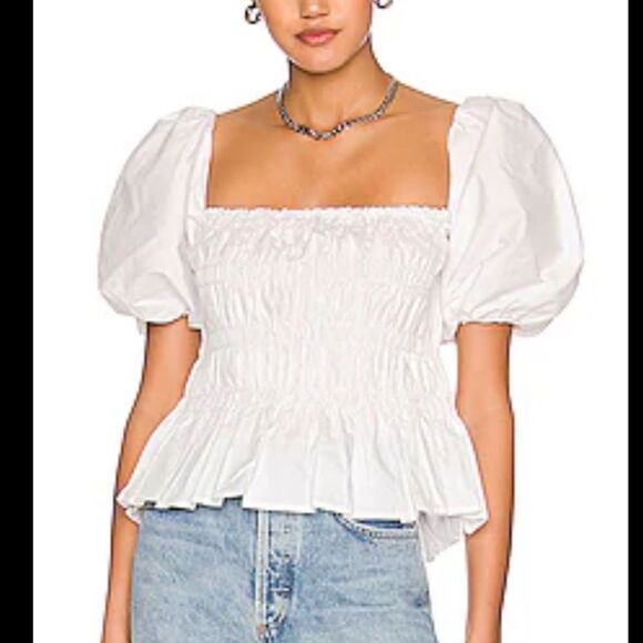 ASTR the Label Savina Top - BRAND NEW - Puff Sleeve White Top - Summer TOP - Picture 1 of 5